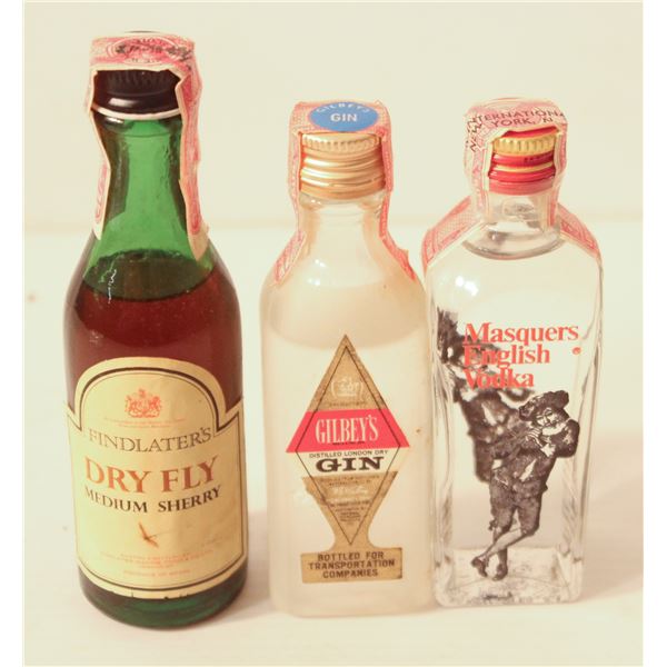 FINDLATERS SHERRY, GILBEYS GIN, MASQUERS VODKA
