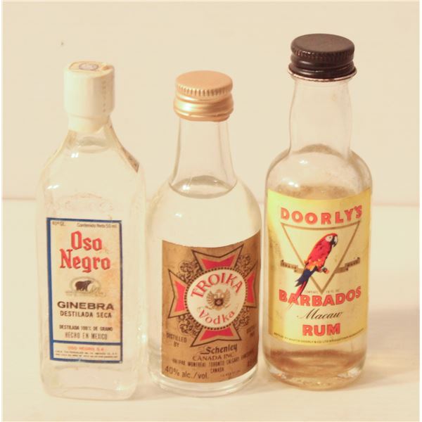 OSO NEGRO GIN, TROIKA VODKA, DOORLYS RUM