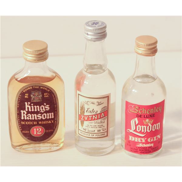 ZITNIA VODKA, KINGS RANSOM SCOTCH, SCHENLEY GIN