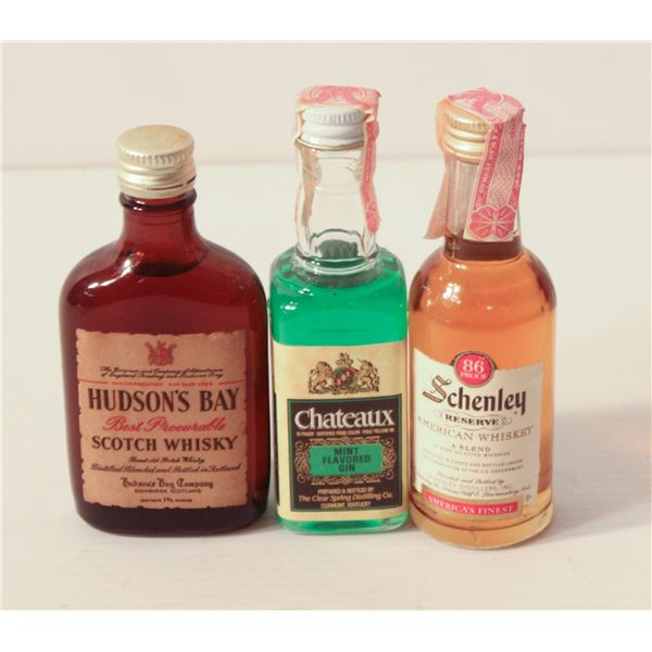 HUDSON BAY SCOTCH, CHATEAUX GIN, SCHENLEY WHISKEY