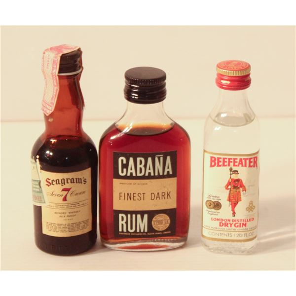SEAGRAMS WHISKEY, CABANA RUM, BEEFEATER GIN