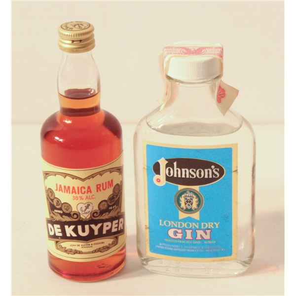 DE KUYPER RUM, JOHNSONS GIN