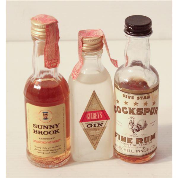SUNNYBROOK WHISKEY, GILBEYS GIN, COCKSPUR RUM