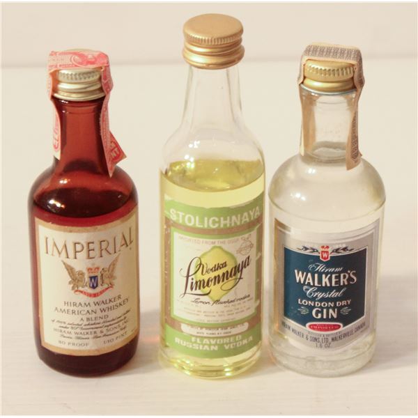 IMPERIAL WHISKEY, STOLICHNAYA VODKA, WALKERS GIN