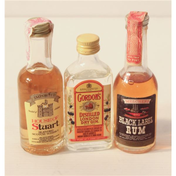 HOUSE STUART SCOTCH, BLACK LABEL RUM, GORDONS GIN