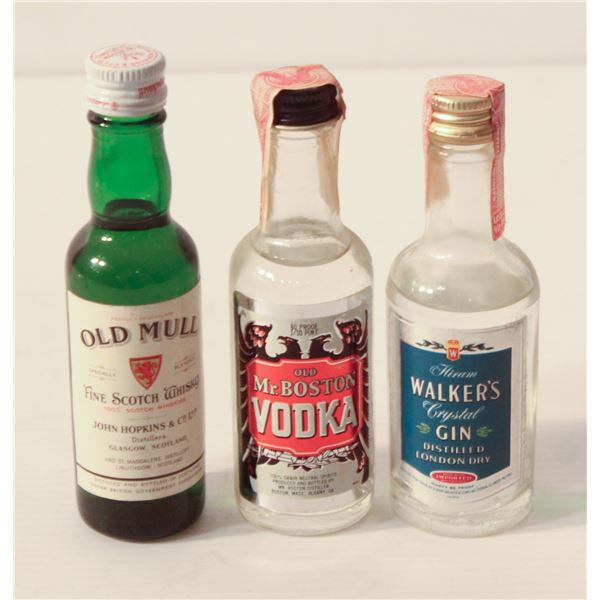 MR BOSTON VODKA, WALKERS GIN, OLD MILL SCOTCH