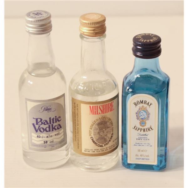 BOMBAY GIN, BALTIC VODKA, MILSHIRE GIN