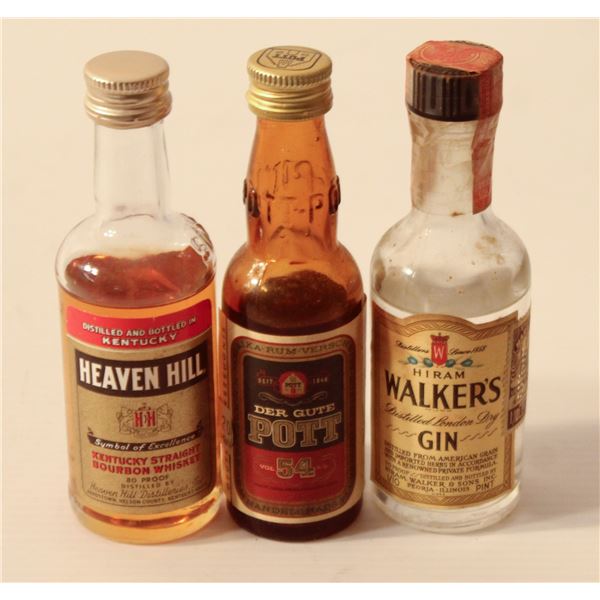 HEAVEN HILL BOURBON, POTT RUM, WALKERS GIN