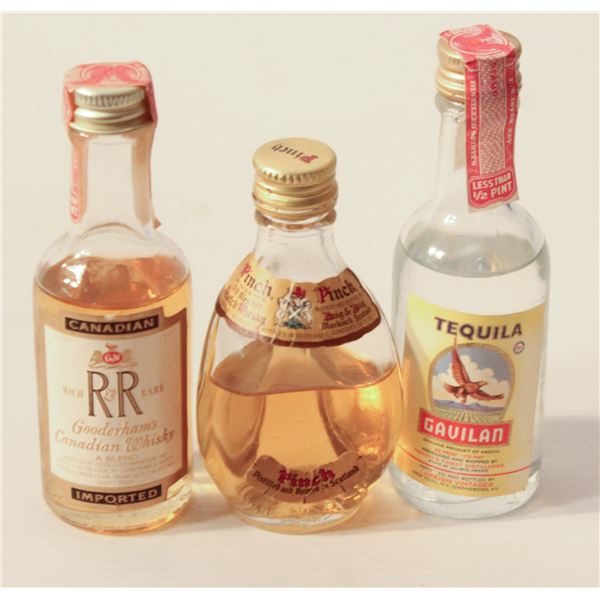 R&R WHISKEY, PINCH SCOTCH, GAVILAN TEQUILA