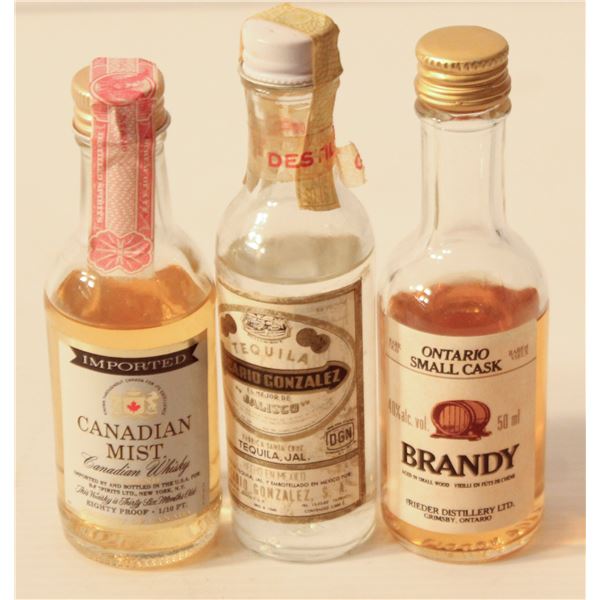 CDN MIST WHISKEY, EUCARIO TEQUILA, ONTARIO BRANDY