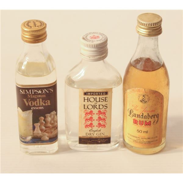 SIMPSONS VODKA, HOUSE OF LORDS GIN, BUNDABERG RUM