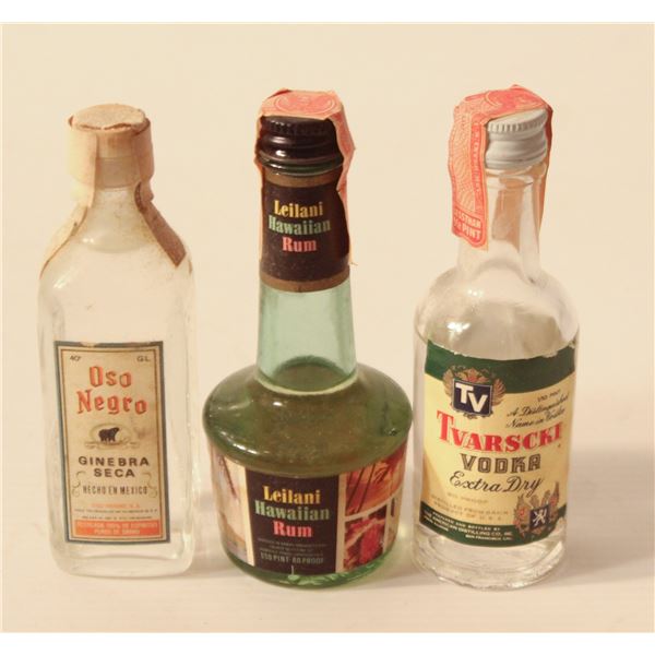 OSO NEGRO GIN, LEILANI RUM, TVARSCKI VODKA