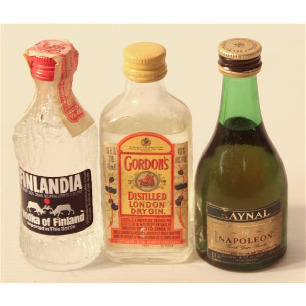 FINLANDIA VODKA, RAYNAL COGNAC, GORDONS GIN
