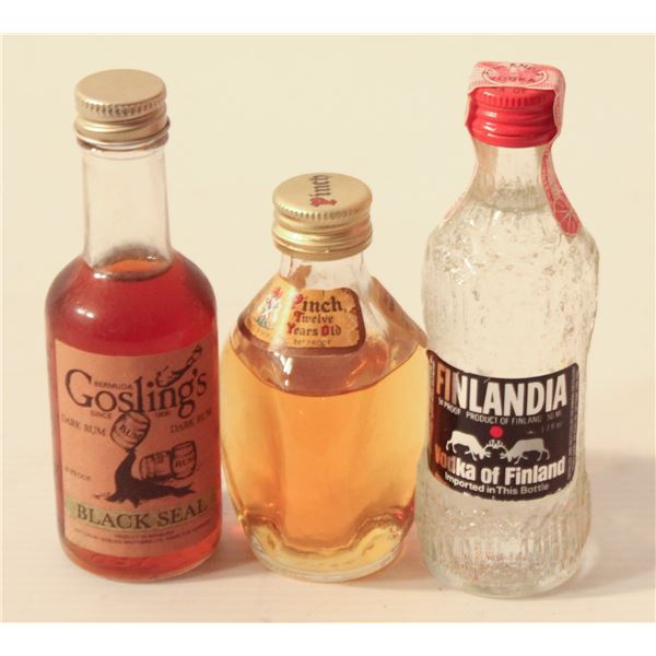 GOSLINGS RUM, PINCH SCOTCH, FINLANDIA VODKA