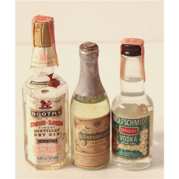 BOOTHS GIN, LAVERDELETTE COGNAC, WOLFSCHMIDT VOD