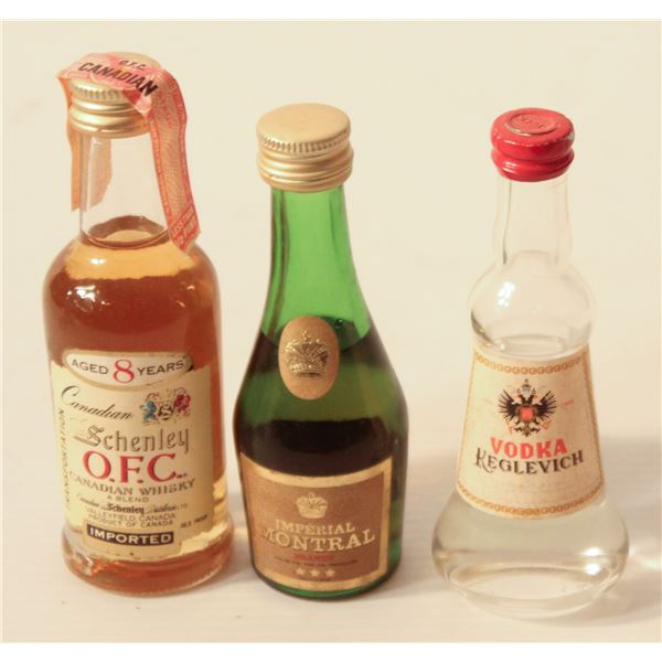 SCHENLEY OFC, MONTRAL BRANDY, KEGLEVICH VODKA
