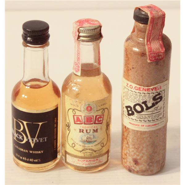 BLACK VELVET, ABC RUM, BOLS GIN