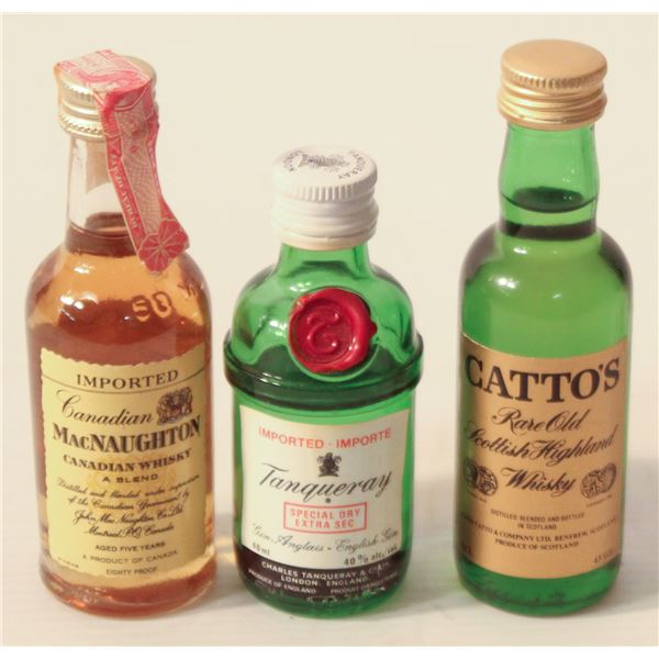 MCNAUGHTON WHIS., TANQUERAY GIN, CATTOS SCOTCH