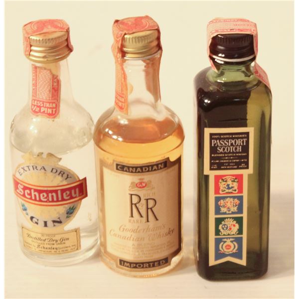 SCHENLEY GIN, R&R WHISKEY, PASSPORT SCOTCH