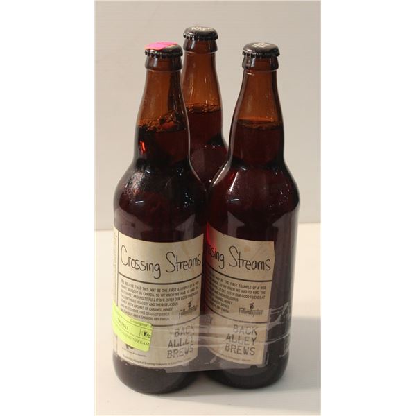 3 BOTTLES OF CROSSING STREAM BEER 650ML 7% ALC