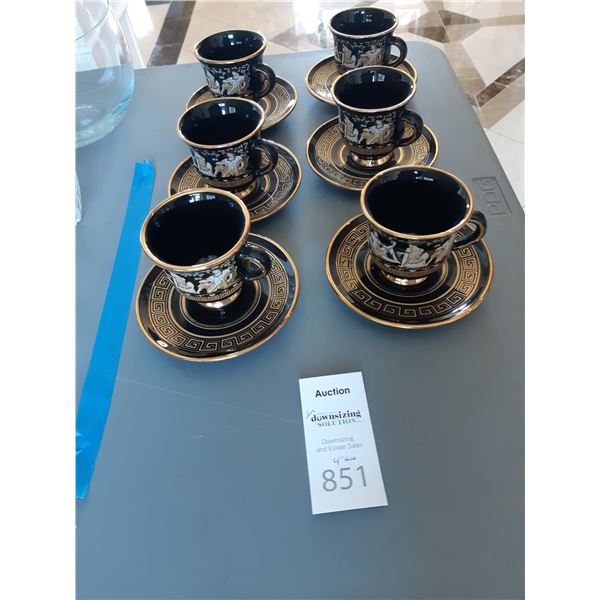 Fintias 24k Gold Cup & Saucers Made in Greece Cat A