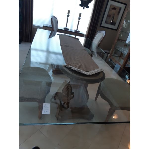 Schnadig Glass Top Dining Table C