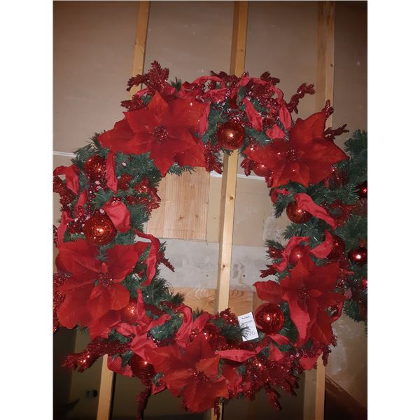 Large 32" Christmas Wreath Cat B