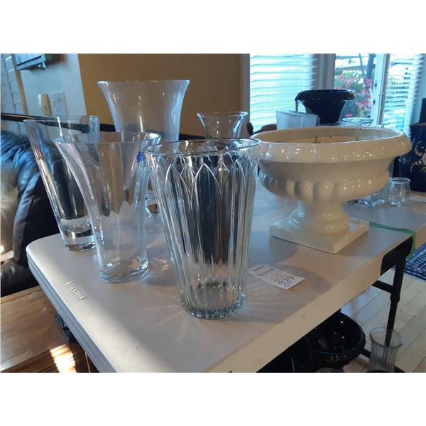 Assortment of Glass Vases & Pots Cat B