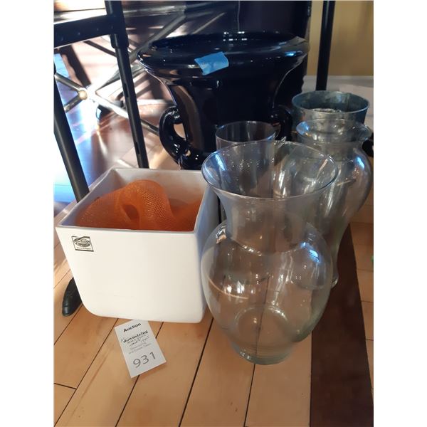 Assortment of Glass  Vases & Ceramic Pots Cat B