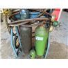 Image 2 : OXYGEN/ACETYLENE TORCH KIT WITH BOTTLE OF OXYGEN & 1 BOTTLE ARGON PLUS CART
