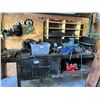 Image 1 : 80" LONG  X 32" METAL WORK BENCH INCLUDES CONTENTS (4" VICE, WELDING RODS, SMALL GRINDER, WELDING