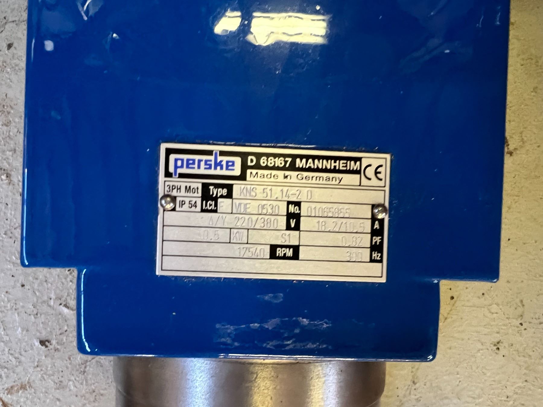 PERSKE MODEL D68167 SPINDLE MOTOR LOOKS NEW KRSV 51.142D PERSKE