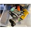 Image 2 : CONTENTS OF TOOL CRIB - BINS MUST BE UNSCREWED FROM SHELF - 3/8" & 1/2" AIR RATCHETS, NIBBLER,