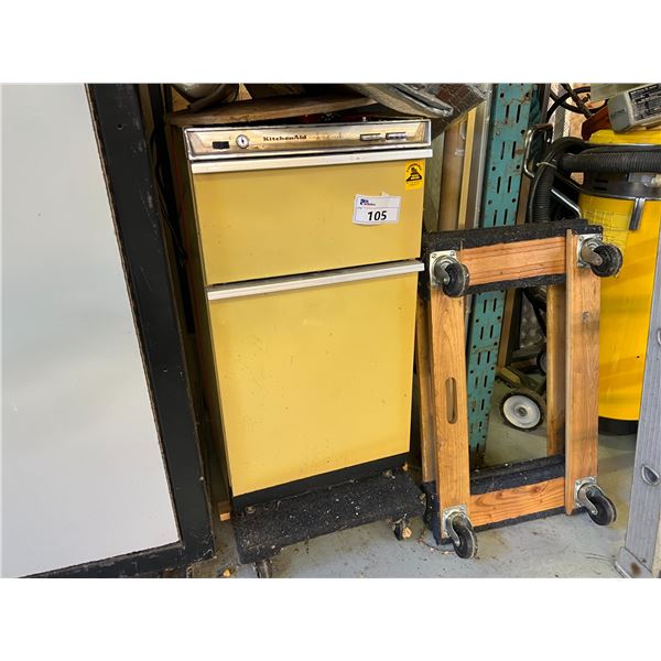 OLD KITCHEN AID TRASH COMPACTOR WITH 4WHEEL DOLLY
