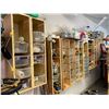 Image 1 : WALL MOUNTED SHELVES WITH CONTENTS - DRILL BITS, PAINTING SUPPLIES, STAPLERS, SPRAY GUNS, SCREWS,