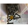 Image 25 : WALL MOUNTED SHELVES WITH CONTENTS - DRILL BITS, PAINTING SUPPLIES, STAPLERS, SPRAY GUNS, SCREWS,