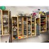 Image 2 : WALL MOUNTED SHELVES WITH CONTENTS - DRILL BITS, PAINTING SUPPLIES, STAPLERS, SPRAY GUNS, SCREWS,