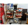 Image 1 : ROLLING CART WITH CONTENTS - MACHINE SCREWS, WIRING COMPONENTS, SPRINGS, TOOL BITS, AIRCRAFT RIVETS