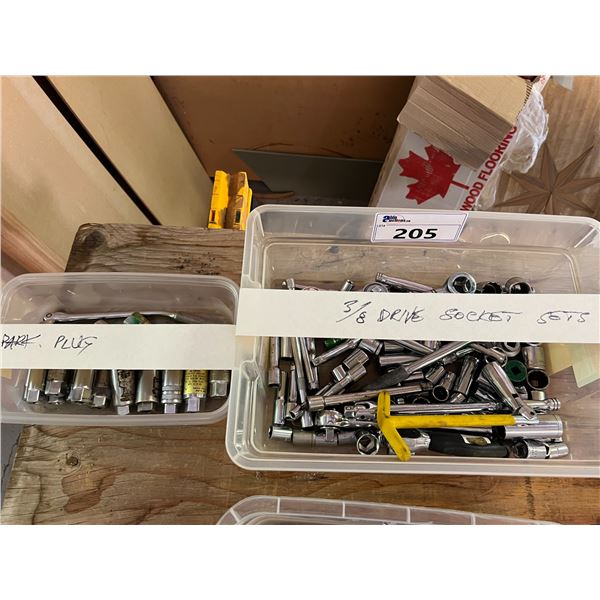 ASSORTED 3/8" STANDARD SOCKETS & RATCHETS