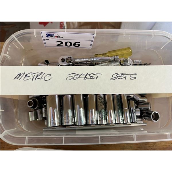 ASSORTED METRIC SOCKETS (3/8", 1/4" ETC)