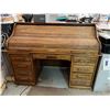 Image 2 : OAK ROLL TOP DESK - 60" WIDE