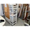 Image 1 : STORAGE BINS WITH CONTENTS - GLUE GUNS, GLUE, EMERGENCY SHUT OFF SWITCH, CHAIN,