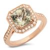 Image 1 : 14K Gold 2.50ct Green Amethyst & 0.50ct Diamond Ri