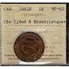 Image 1 : 1882H 1¢ ICCS MS63RD, Obv 1, Lacquered.