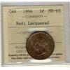 Image 1 : 1894 1¢ ICCS MS65RD, Lacquered.