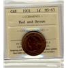 Image 1 : 1901 1¢ ICCS MS63RB.