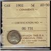 Image 1 : 1902 5¢ ICCS AU50.