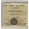 Image 1 : 1909 PL 5¢ ICCS VF30
