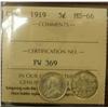 Image 1 : 1919 5¢ ICCS MS66.  One of only 2 graded this high, with none higher by ICCS standards.  Full white 