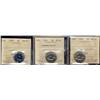 Image 1 : 1950, 1951 Com & 1952 5¢ ICCS MS64.  Lot of 3 coins.